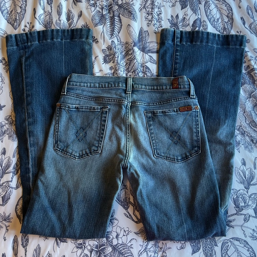 7 For All Mankind Medium Blue Flare Jeans